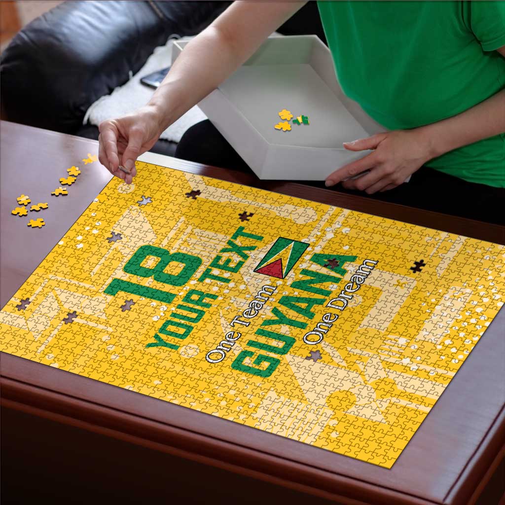 Custom Guyana Football Puzzle One Team One Game Yellow Version - Wonder Print Shop
