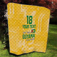 Custom Guyana Football Quilt One Team One Game Yellow Version - Wonder Print Shop