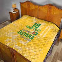 Custom Guyana Football Quilt One Team One Game Yellow Version - Wonder Print Shop