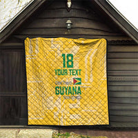 Custom Guyana Football Quilt One Team One Game Yellow Version - Wonder Print Shop