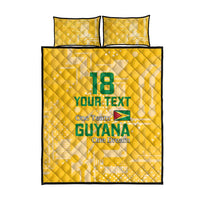 Custom Guyana Football Quilt Bed Set One Team One Game Yellow Version - Wonder Print Shop