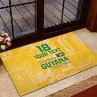Custom Guyana Football Rubber Doormat One Team One Game Yellow Version - Wonder Print Shop