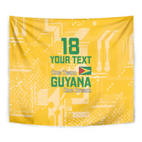 Custom Guyana Football Tapestry One Team One Game Yellow Version - Wonder Print Shop