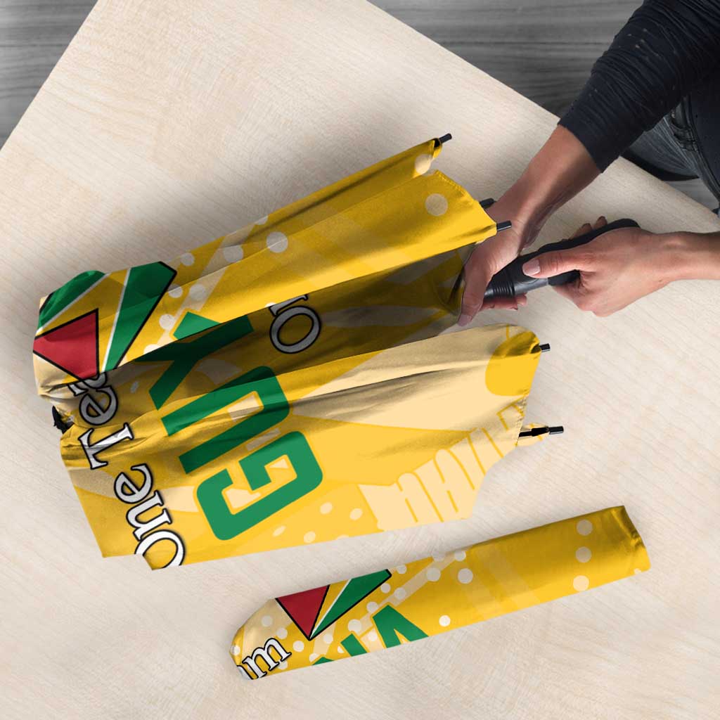 Custom Guyana Football Umbrella One Team One Game Yellow Version - Wonder Print Shop