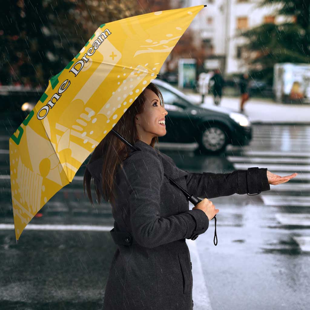 Custom Guyana Football Umbrella One Team One Game Yellow Version - Wonder Print Shop