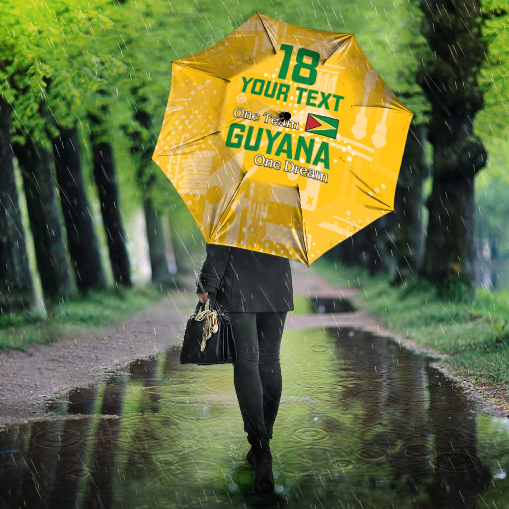 Custom Guyana Football Umbrella One Team One Game Yellow Version - Wonder Print Shop