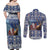 Finland Joulupukki Christmas Couples Matching Off Shoulder Maxi Dress and Long Sleeve Button Shirt Mythology Hannunvaakuna - Wonder Print Shop