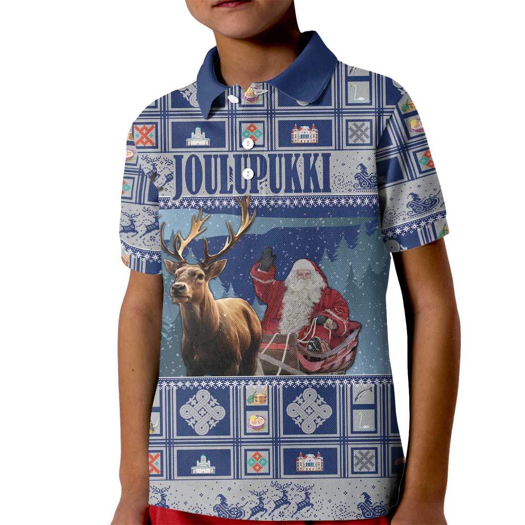 Finland Joulupukki Christmas Kid Polo Shirt Mythology Hannunvaakuna - Wonder Print Shop