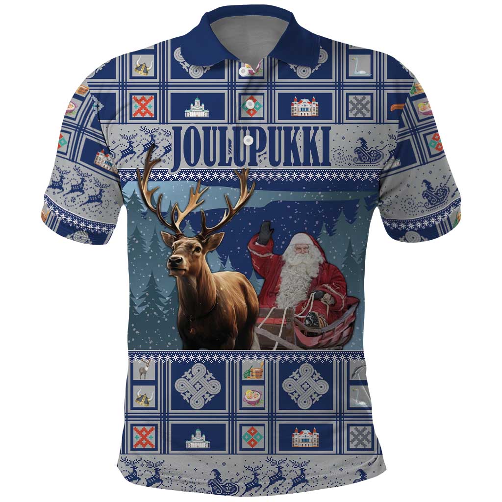 Finland Joulupukki Christmas Polo Shirt Mythology Hannunvaakuna - Wonder Print Shop