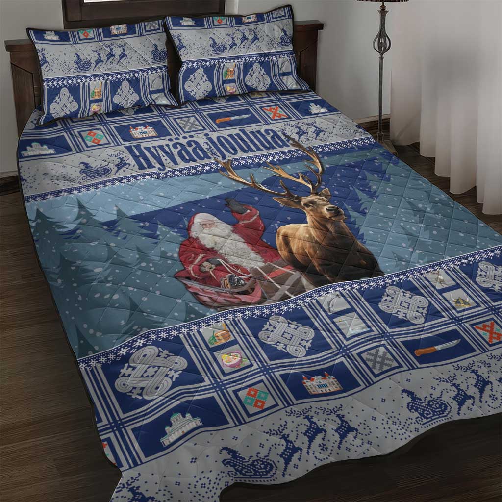 Finland Joulupukki Christmas Quilt Bed Set Mythology Hannunvaakuna