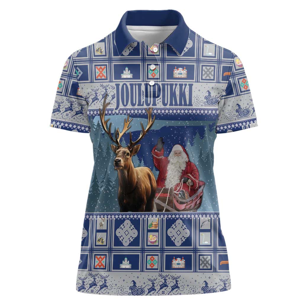 Finland Joulupukki Christmas Women Polo Shirt Mythology Hannunvaakuna