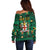 Personalized Jamaica Christmas Off Shoulder Sweater Coat Of Arms - Merri Crissmuss - Wonder Print Shop