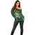 Personalized Jamaica Christmas Off Shoulder Sweater Coat Of Arms - Merri Crissmuss - Wonder Print Shop