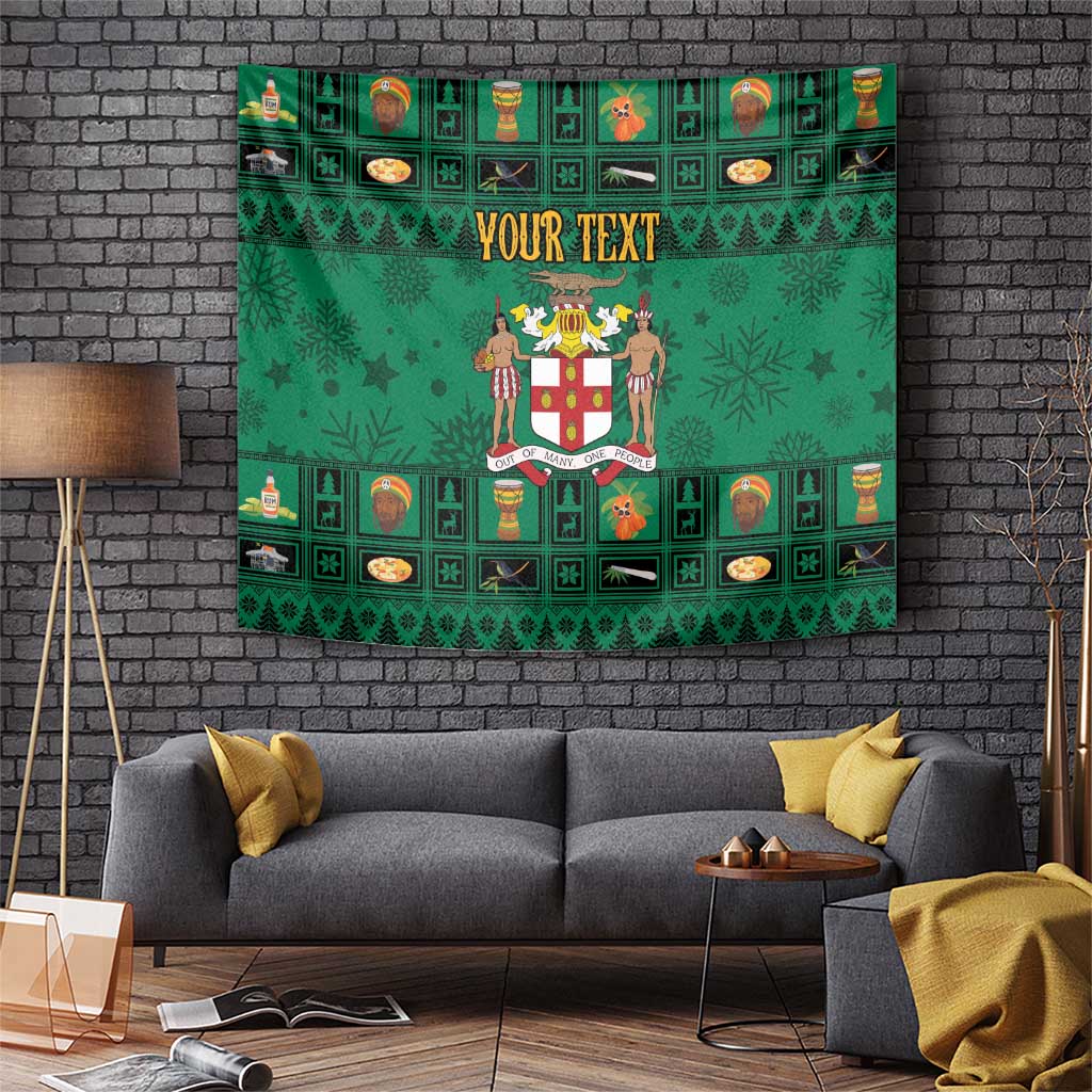 Personalized Jamaica Christmas Tapestry Coat Of Arms - Merri Crissmuss