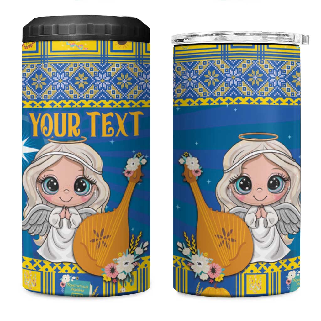 Personalized Ukraine Christmas 4 in 1 Can Cooler Tumbler Star of Bethlehem With Angle Funny - Wonder Print Shop