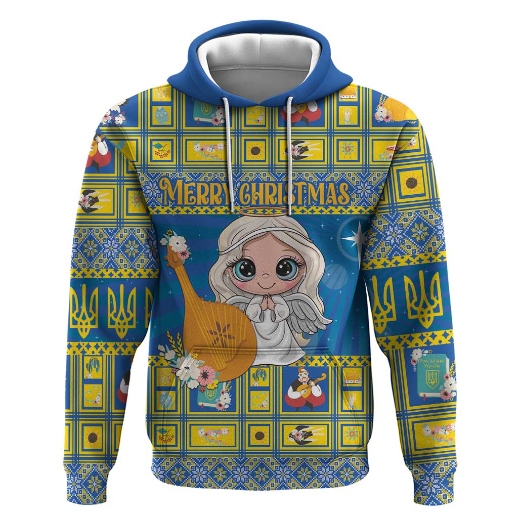 Personalized Ukraine Christmas Hoodie Star of Bethlehem With Angle Funny - Wonder Print Shop