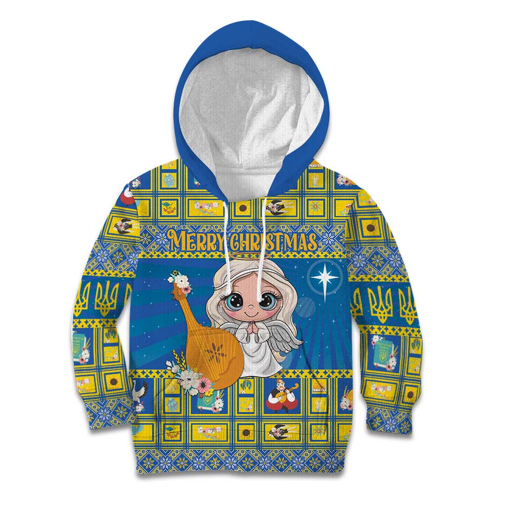 Personalized Ukraine Christmas Kid Hoodie Star of Bethlehem With Angle Funny - Wonder Print Shop