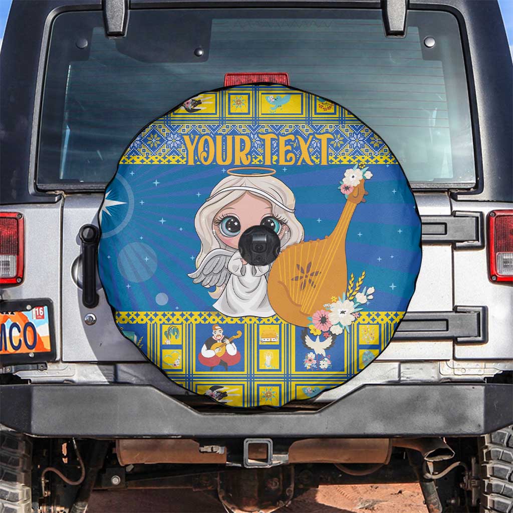 Personalized Ukraine Christmas Spare Tire Cover Star of Bethlehem With Angle Funny - Wonder Print Shop