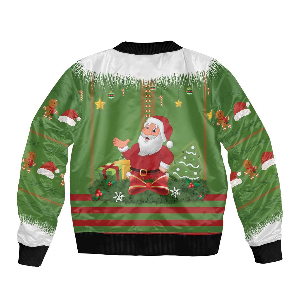 Christmas Costume Elf Bomber Jacket Santa Little Helper Green - Wonder Print Shop