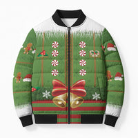 Christmas Costume Elf Bomber Puffer Jacket Santa Little Helper Green - Wonder Print Shop