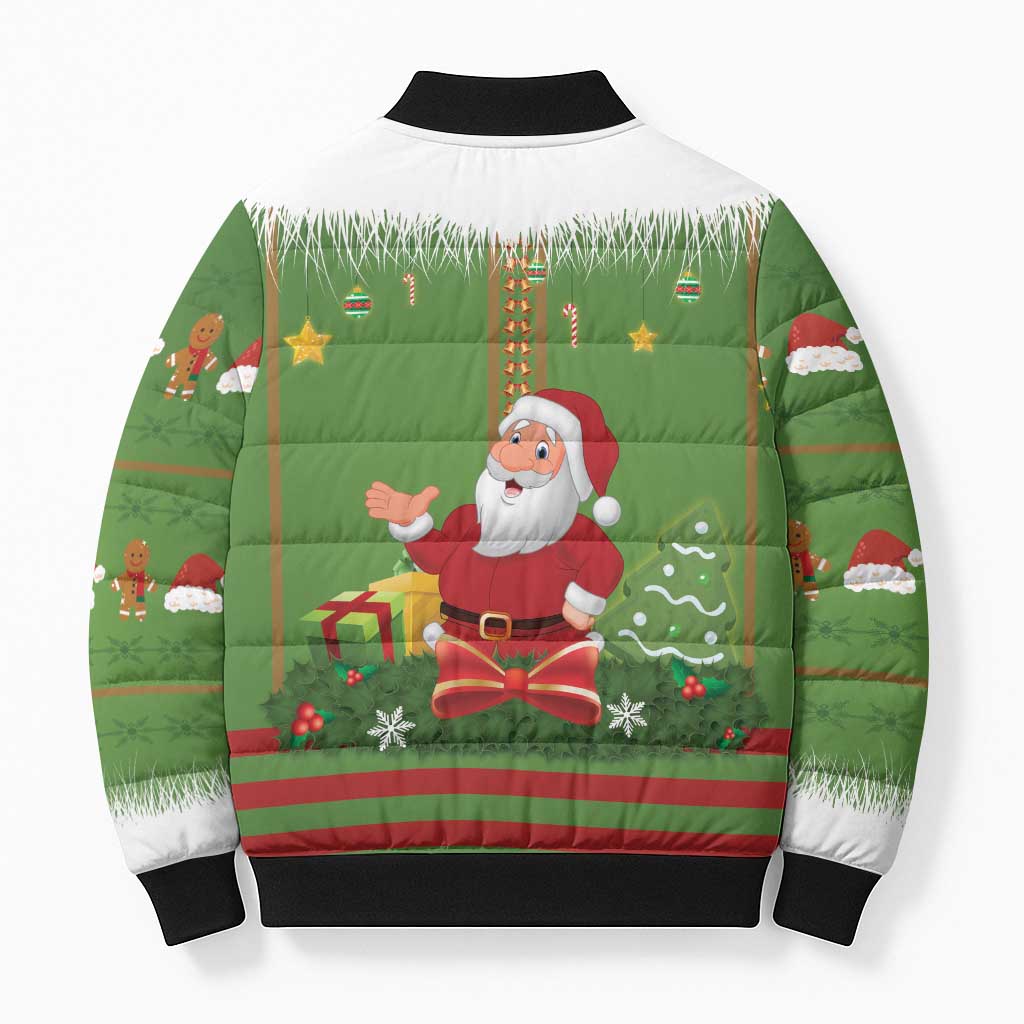 Christmas Costume Elf Bomber Puffer Jacket Santa Little Helper Green - Wonder Print Shop
