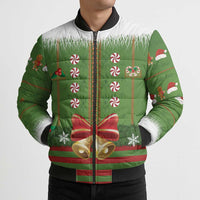 Christmas Costume Elf Bomber Puffer Jacket Santa Little Helper Green - Wonder Print Shop