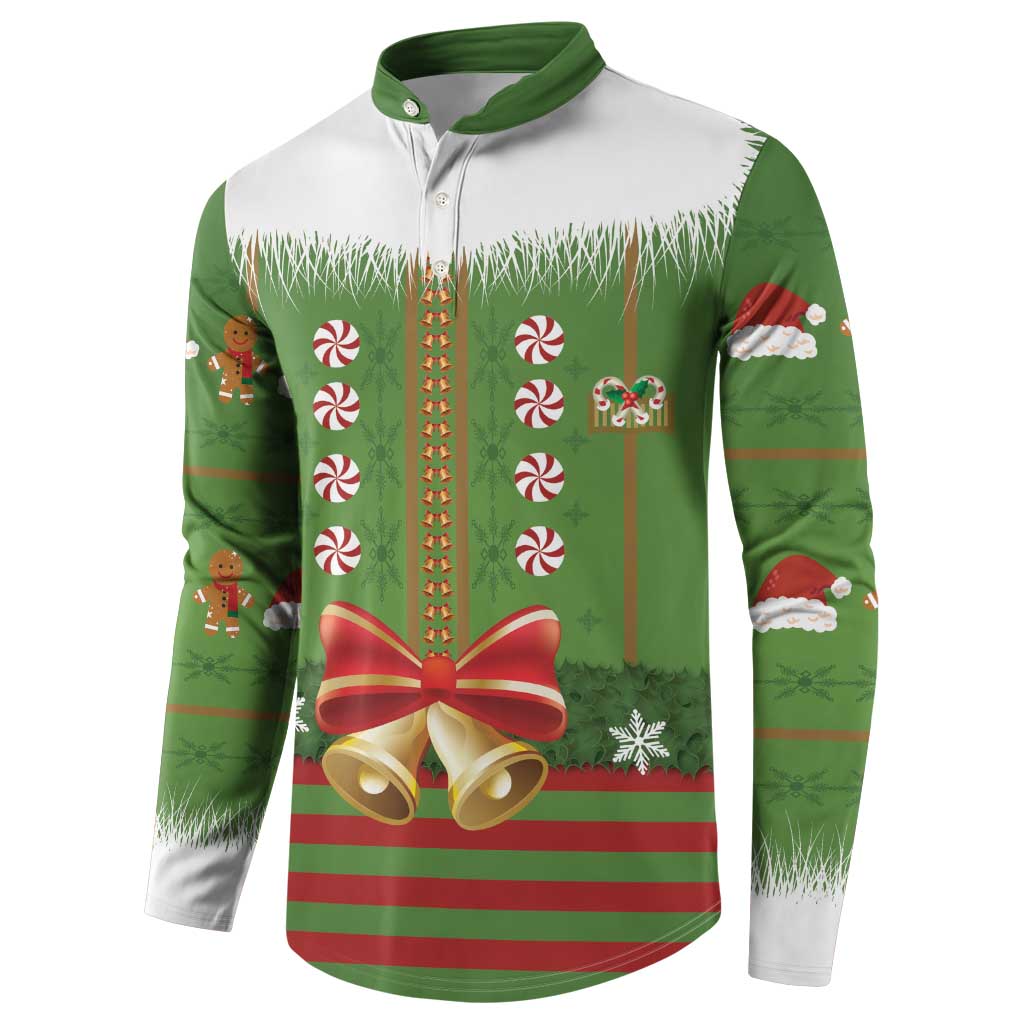 Christmas Costume Elf Button Sweatshirt Santa Little Helper Green - Wonder Print Shop
