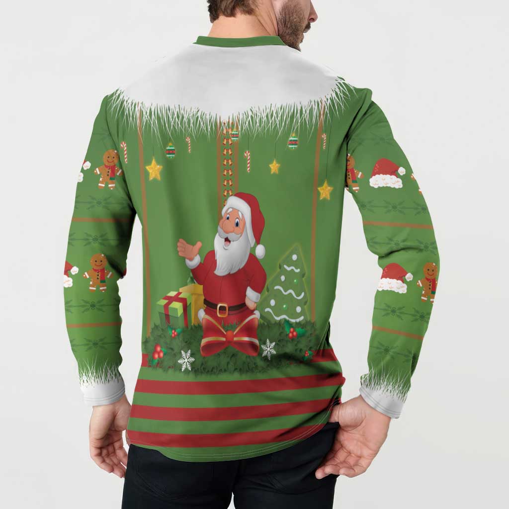 Christmas Costume Elf Button Sweatshirt Santa Little Helper Green - Wonder Print Shop