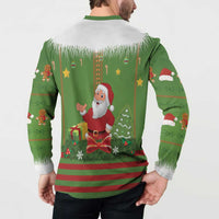 Christmas Costume Elf Button Sweatshirt Santa Little Helper Green - Wonder Print Shop
