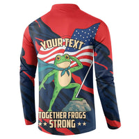 Portland Frog Protest Personalized Button Sweatshirt Frogs Together Strong - Wonder Print Shop