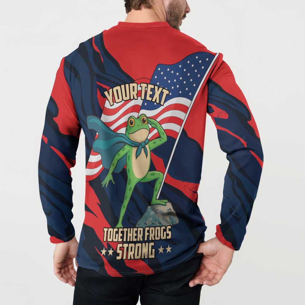 Portland Frog Protest Personalized Button Sweatshirt Frogs Together Strong - Wonder Print Shop