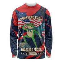 Portland Frog Protest Personalized Long Sleeve Shirt Frogs Together Strong - Wonder Print Shop
