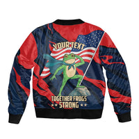 Portland Frog Protest Personalized Sleeve Zip Bomber Jacket Frogs Together Strong - Wonder Print Shop