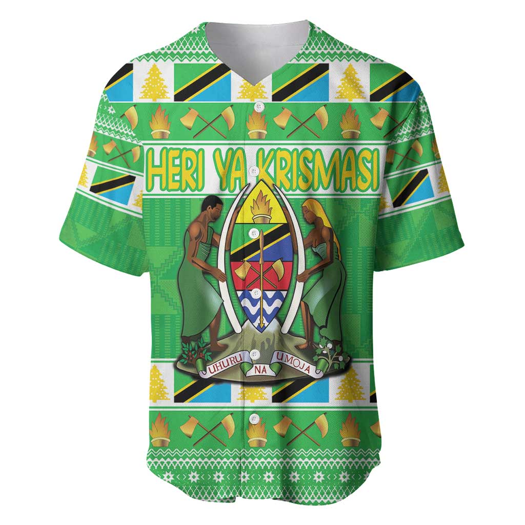 Personalized Tanzania Christmas Baseball Jersey Uhuru na Umoja Heri ya Krismasi - Wonder Print Shop