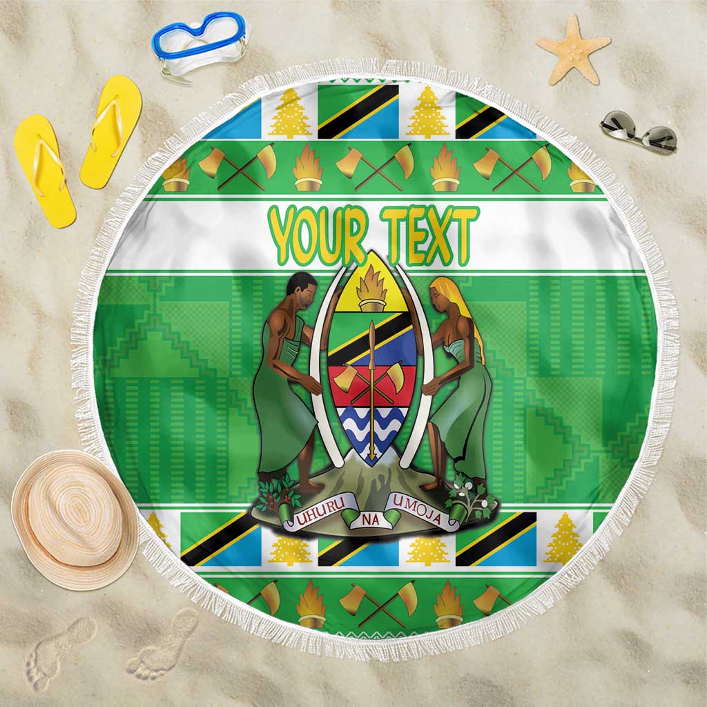 Personalized Tanzania Christmas Beach Blanket Uhuru na Umoja Heri ya Krismasi - Wonder Print Shop