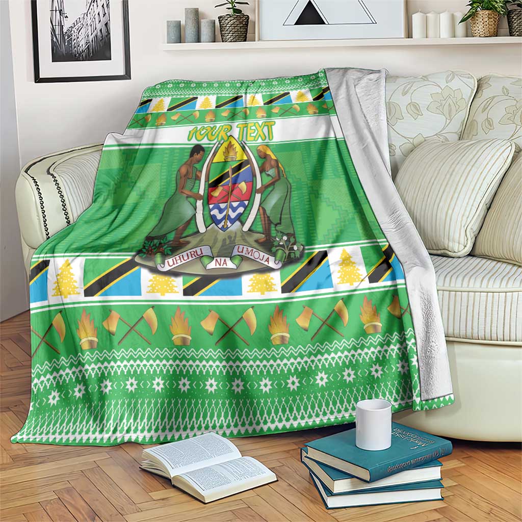 Personalized Tanzania Christmas Blanket Uhuru na Umoja Heri ya Krismasi