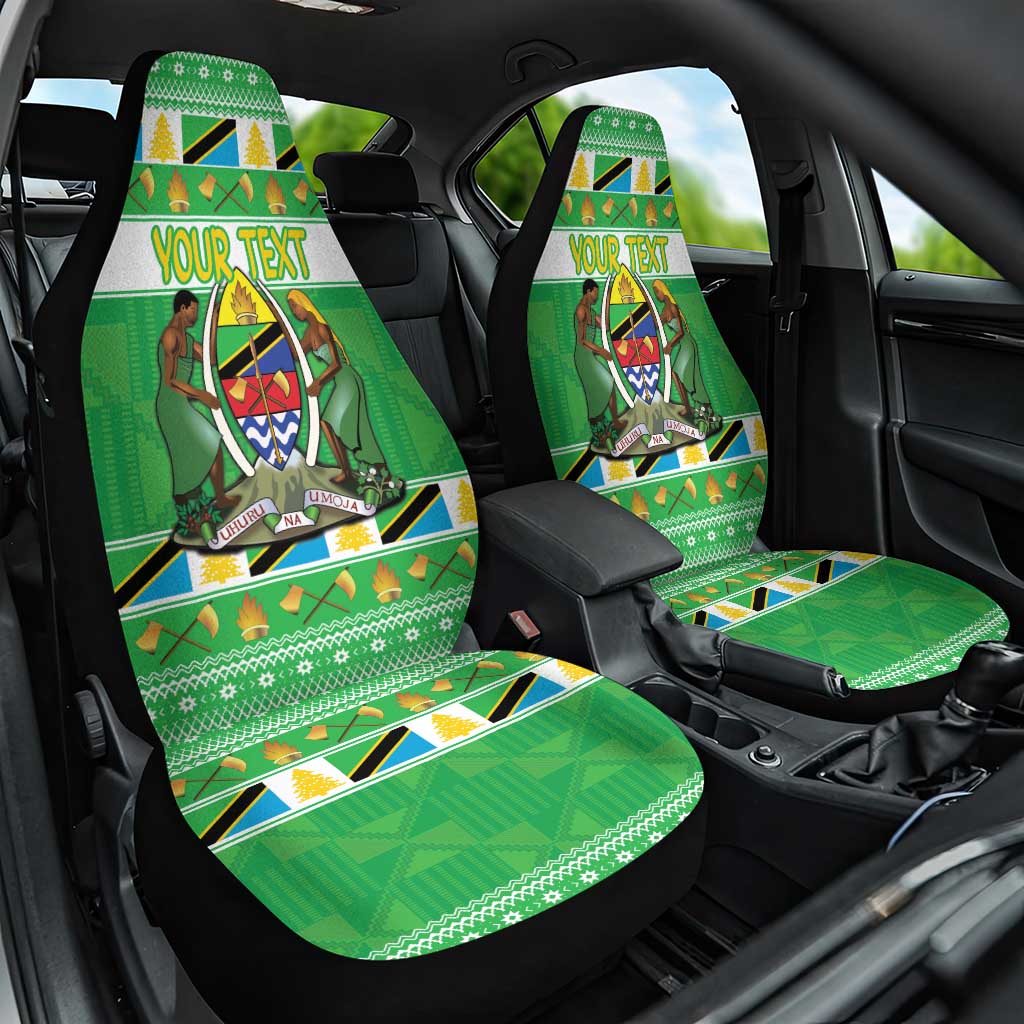 Personalized Tanzania Christmas Car Seat Cover Uhuru na Umoja Heri ya Krismasi - Wonder Print Shop