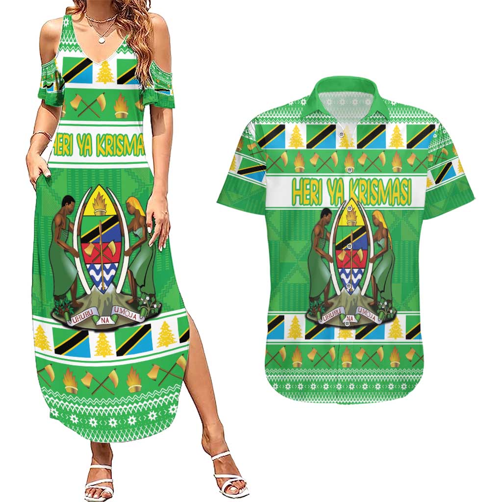 Personalized Tanzania Christmas Couples Matching Summer Maxi Dress and Hawaiian Shirt Uhuru na Umoja Heri ya Krismasi - Wonder Print Shop