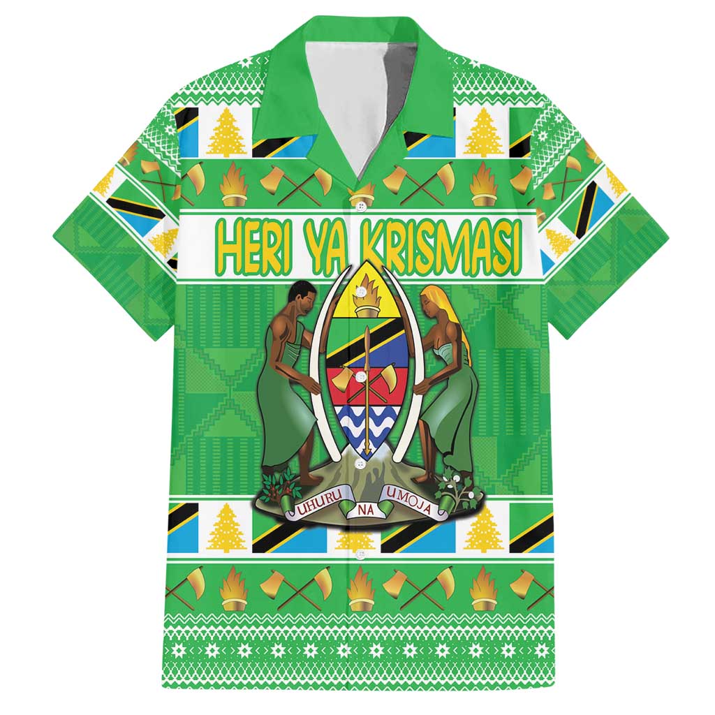 Personalized Tanzania Christmas Hawaiian Shirt Uhuru na Umoja Heri ya Krismasi - Wonder Print Shop