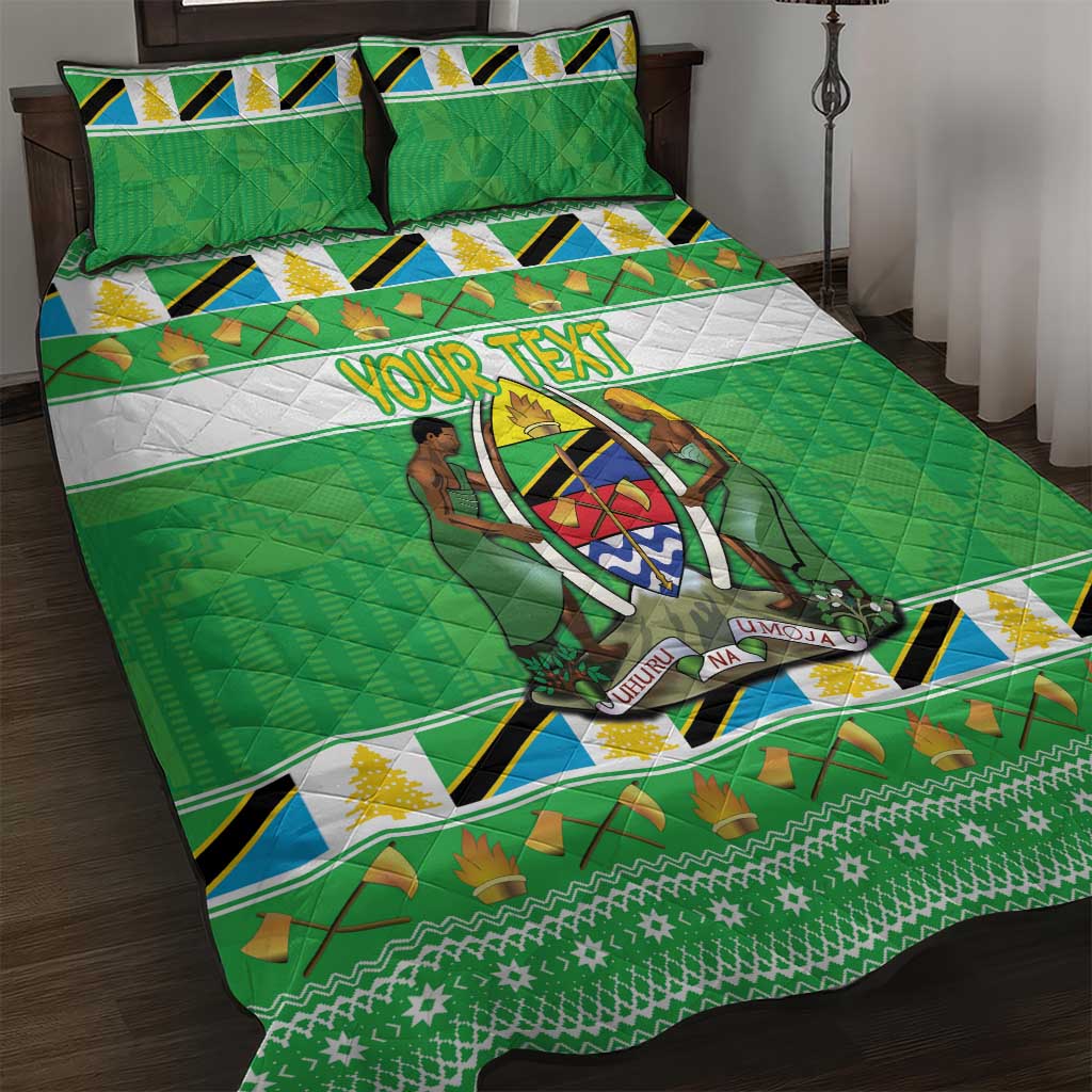 Personalized Tanzania Christmas Quilt Bed Set Uhuru na Umoja Heri ya Krismasi - Wonder Print Shop