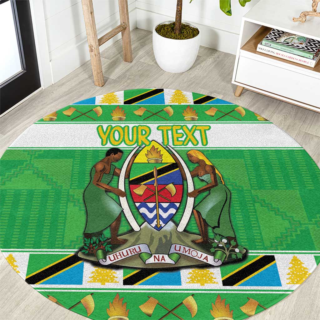 Personalized Tanzania Christmas Round Carpet Uhuru na Umoja Heri ya Krismasi