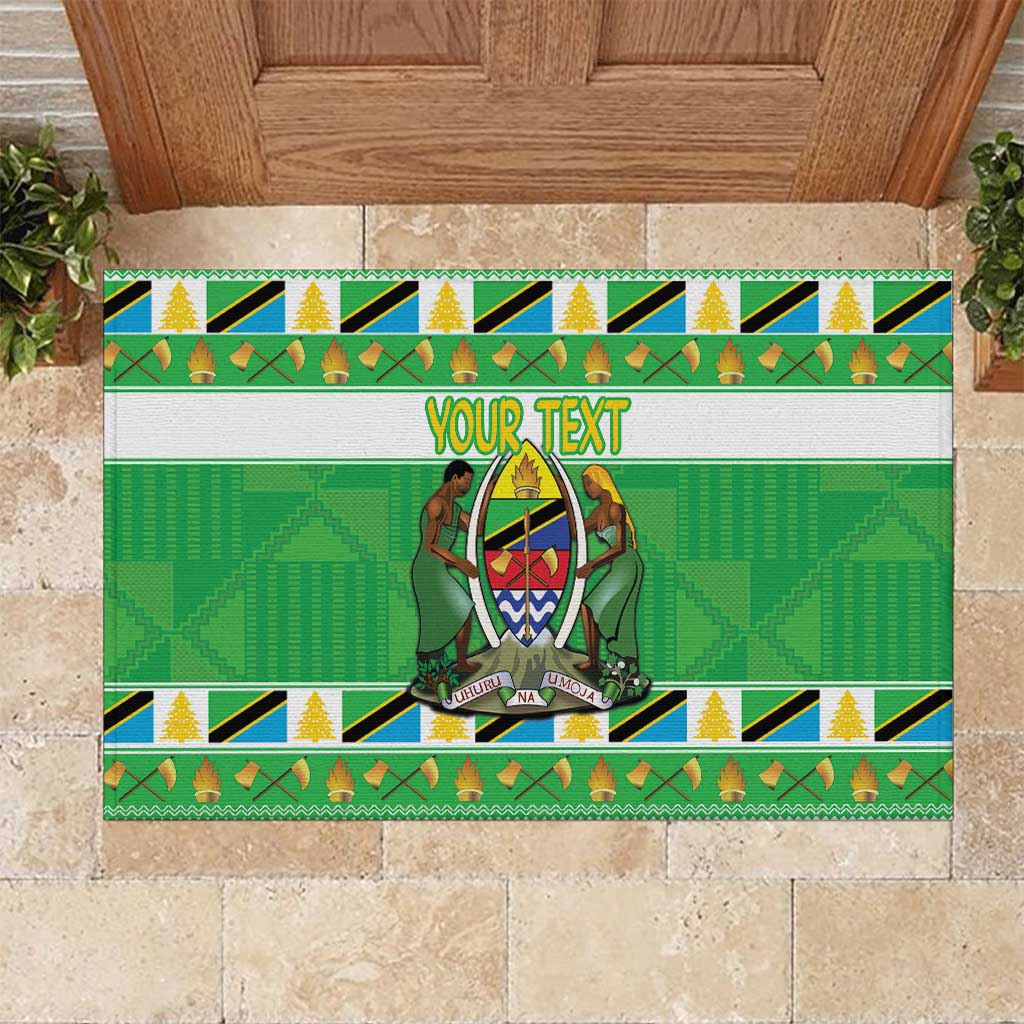 Personalized Tanzania Christmas Rubber Doormat Uhuru na Umoja Heri ya Krismasi - Wonder Print Shop