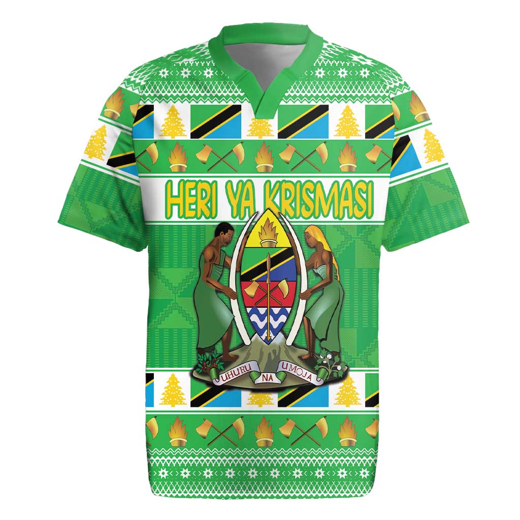 Personalized Tanzania Christmas Rugby Jersey Uhuru na Umoja Heri ya Krismasi - Wonder Print Shop