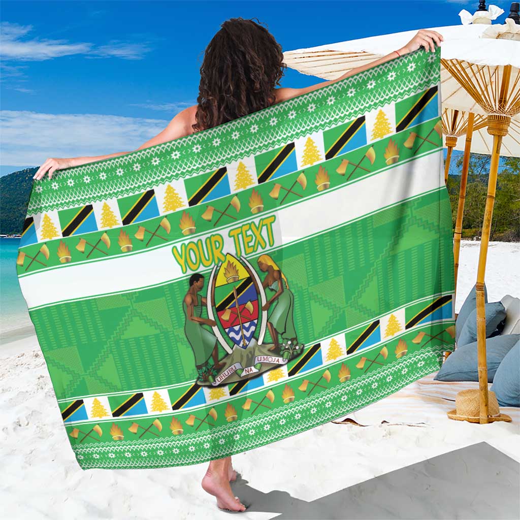 Personalized Tanzania Christmas Sarong Uhuru na Umoja Heri ya Krismasi