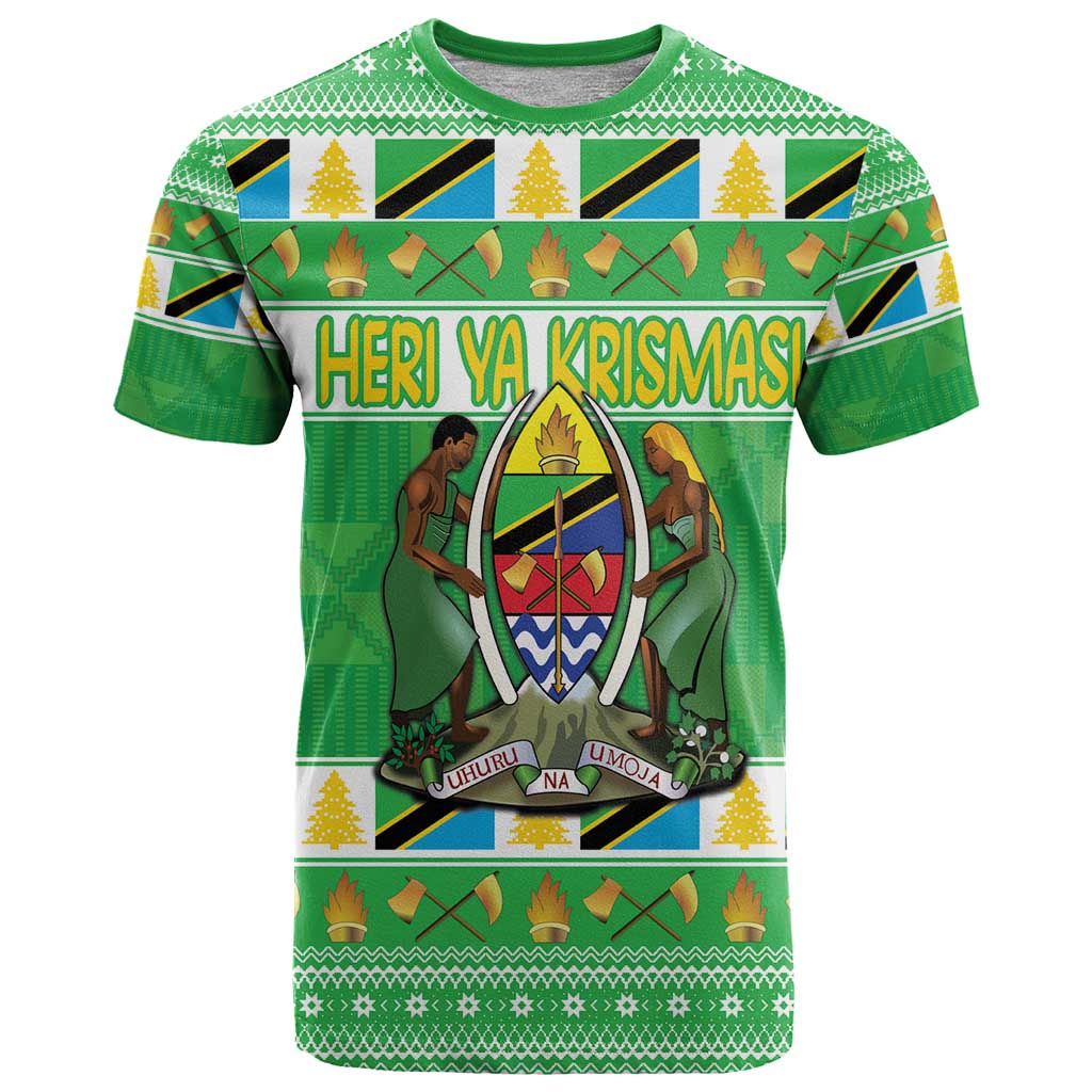 Personalized Tanzania Christmas T Shirt Uhuru na Umoja Heri ya Krismasi - Wonder Print Shop