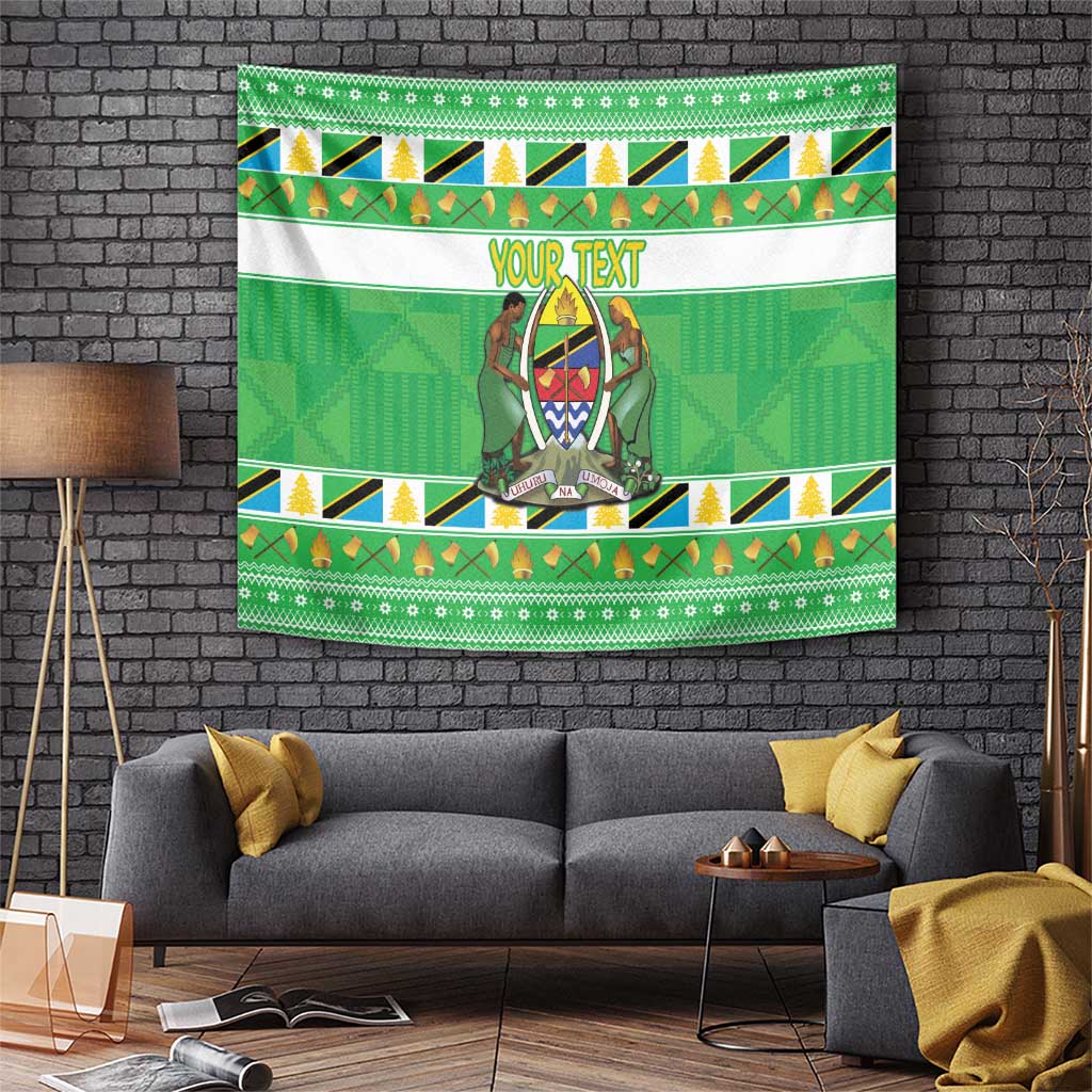 Personalized Tanzania Christmas Tapestry Uhuru na Umoja Heri ya Krismasi