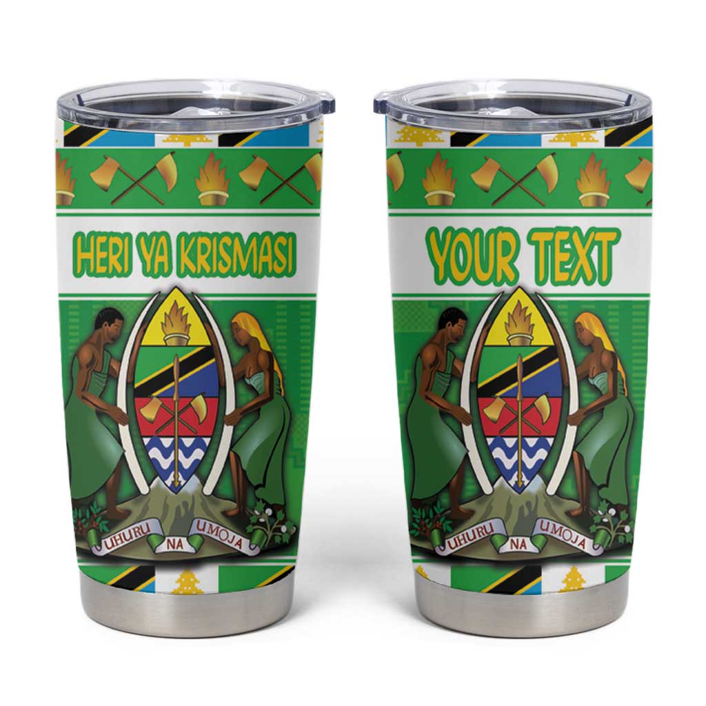 Personalized Tanzania Christmas Tumbler Cup Uhuru na Umoja Heri ya Krismasi - Wonder Print Shop