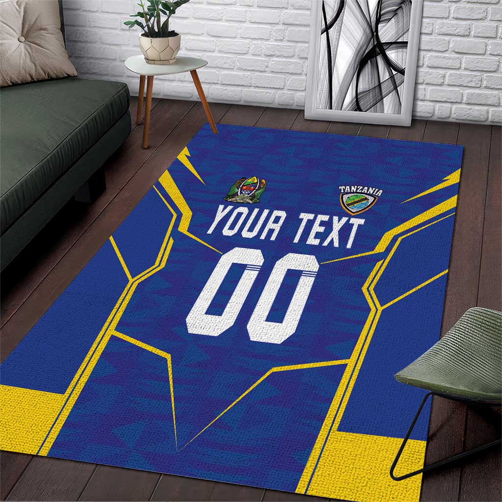 Custom Tanzania Football Area Rug Taifa Stars Sporty Style - Wonder Print Shop