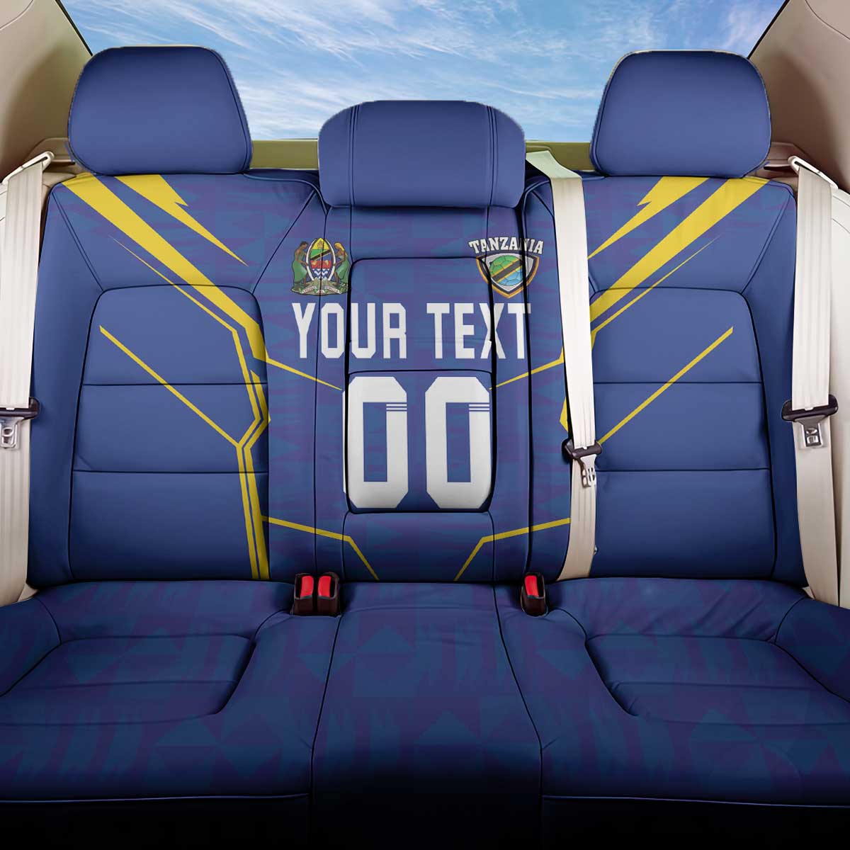 Custom Tanzania Football Back Car Seat Cover Taifa Stars Sporty Style - Wonder Print Shop