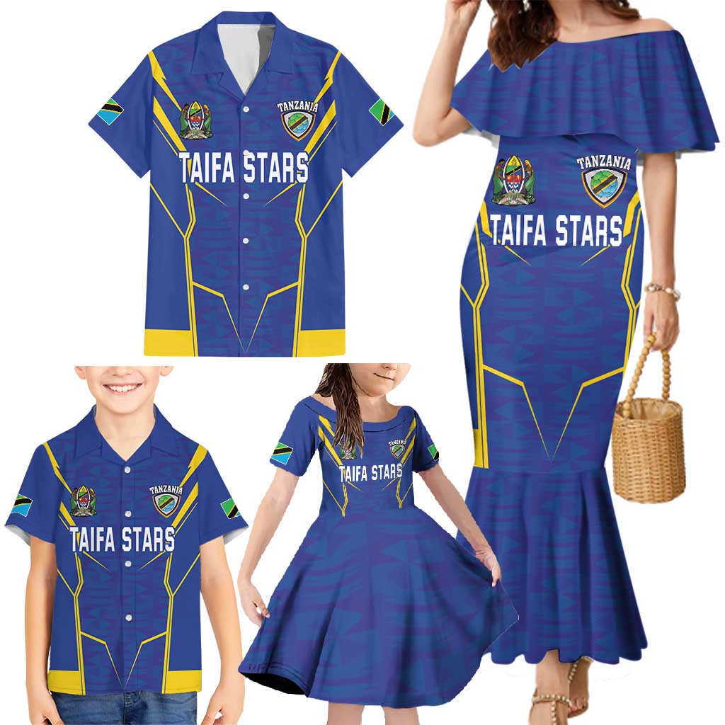 Custom Tanzania Football Family Matching Mermaid Dress and Hawaiian Shirt Taifa Stars Sporty Style - Wonder Print Shop